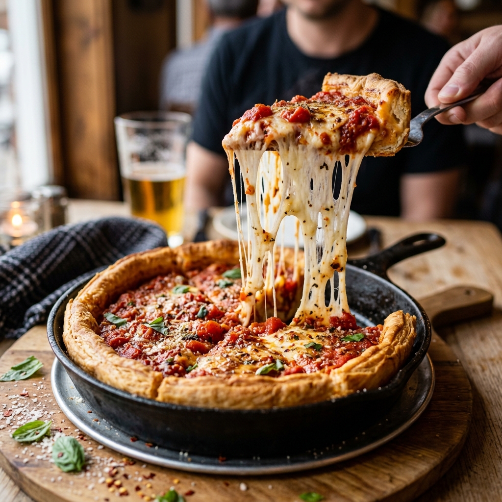 Authentic Chicago Deep Dish Pizza
